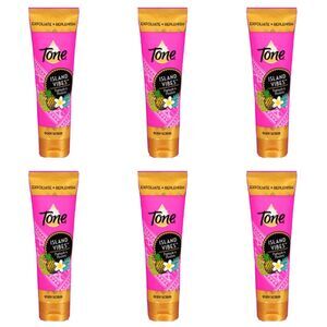 Tone Island Vibes Pineapple + Plumeria Exfoliating Body Scrub 4.5 oz x 6 Tubes